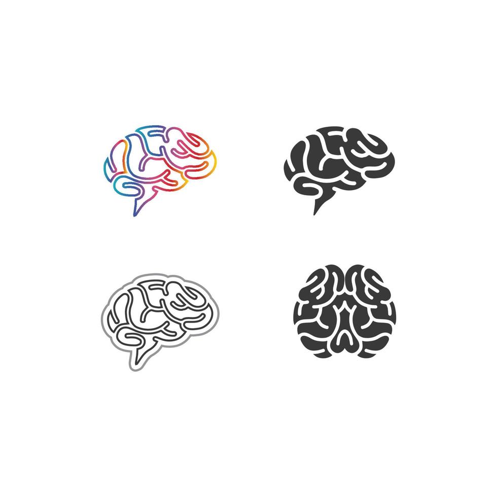 diseño de icono de ilustración de vector de cerebro