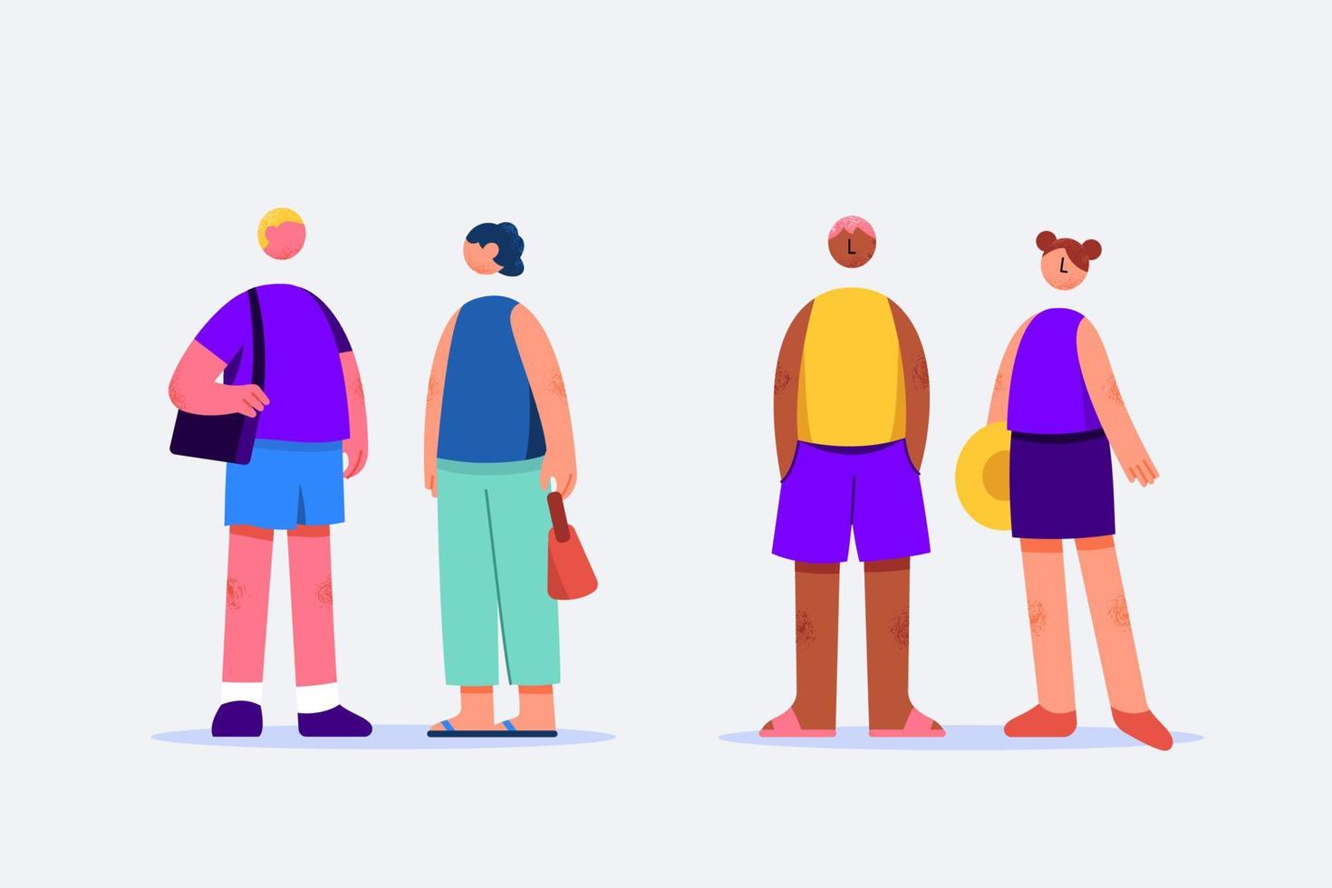 Collection of travelers in flat design vector