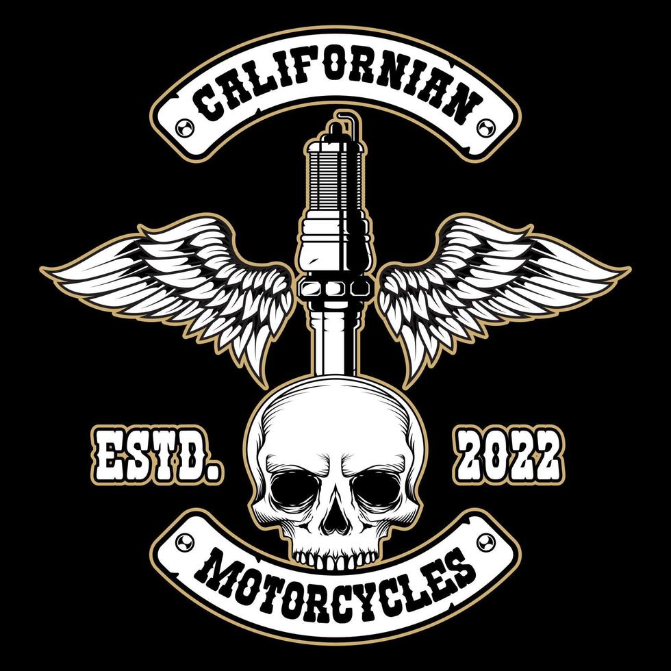 estilo vintage de ilustración de club de motocicletas premium vector