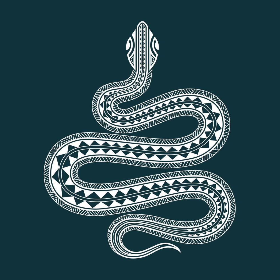 ilustración de serpiente. suspiro de serpiente del zodiaco chino. estilo maorí. vector