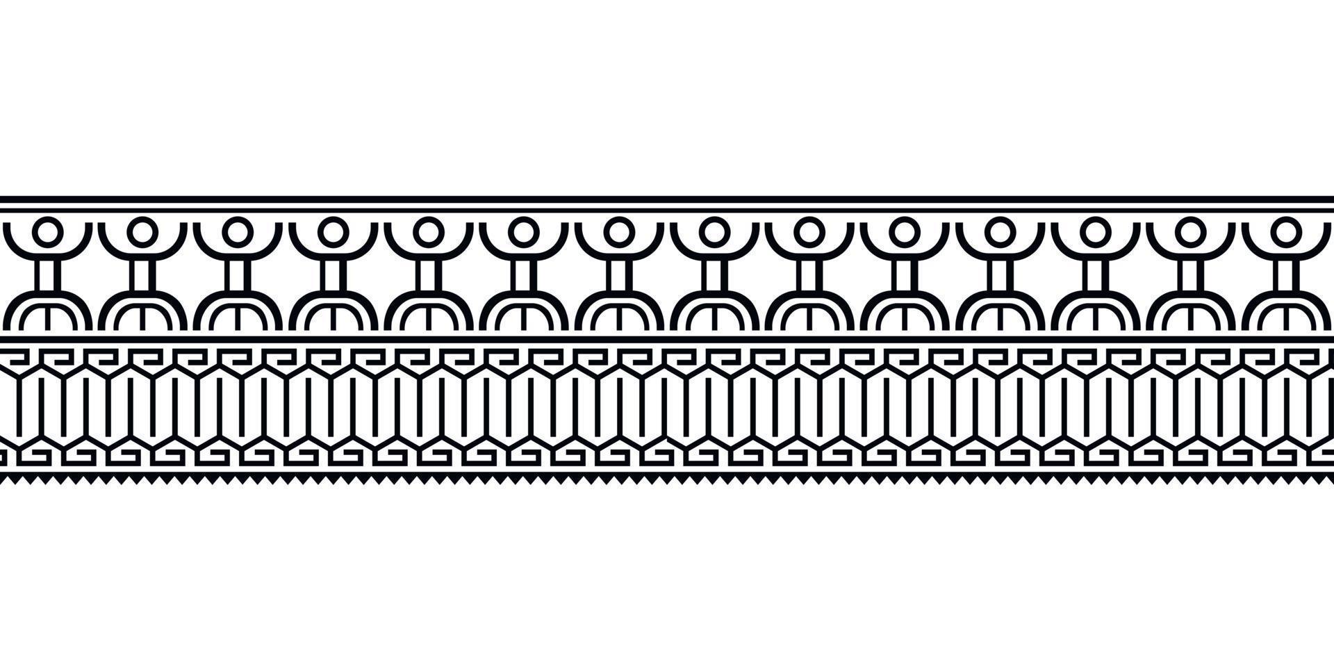 Maori polynesian tattoo bracelet. Tribal sleeve seamless pattern vector. vector