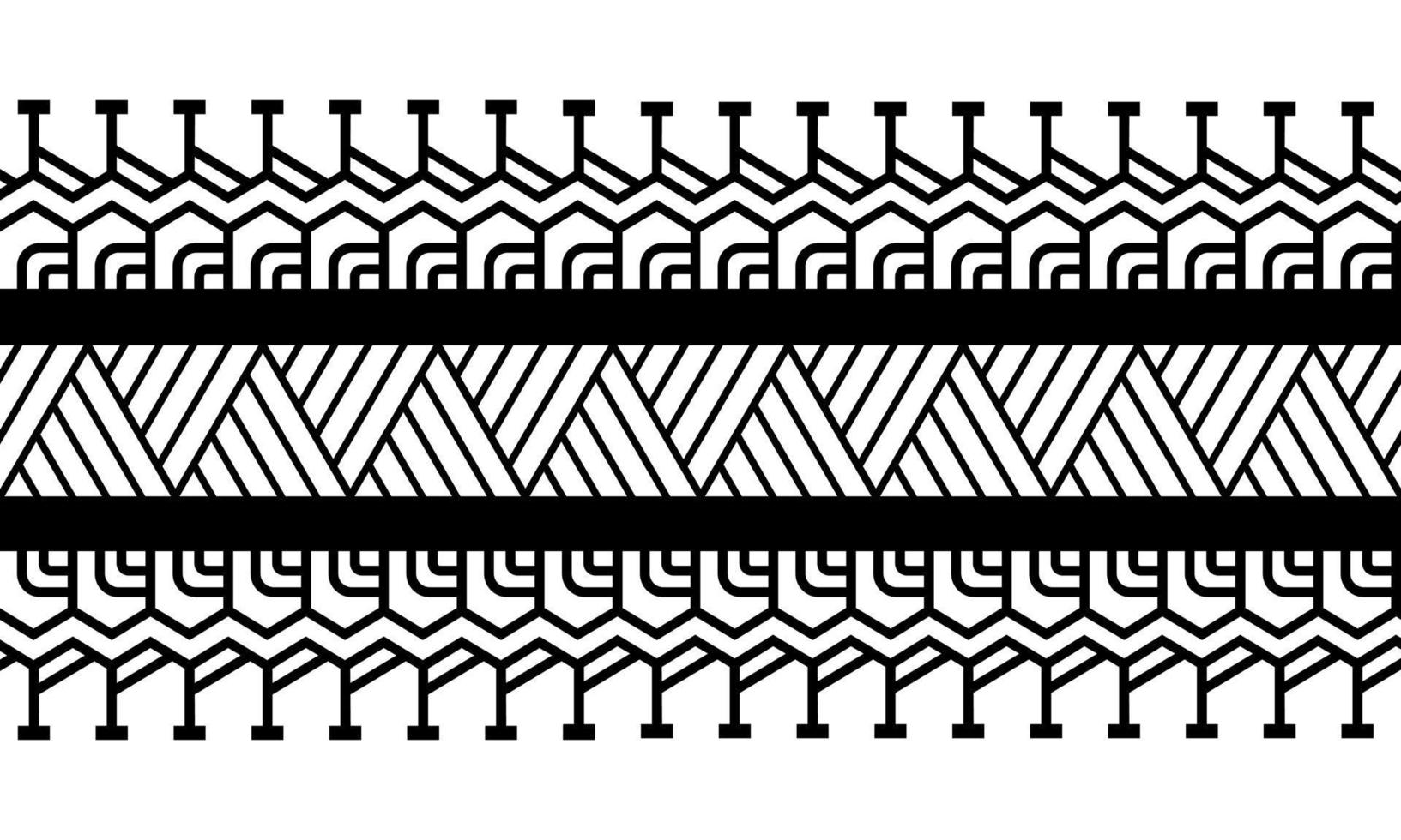 Maori polynesian tattoo bracelet. Tribal sleeve seamless pattern vector. vector