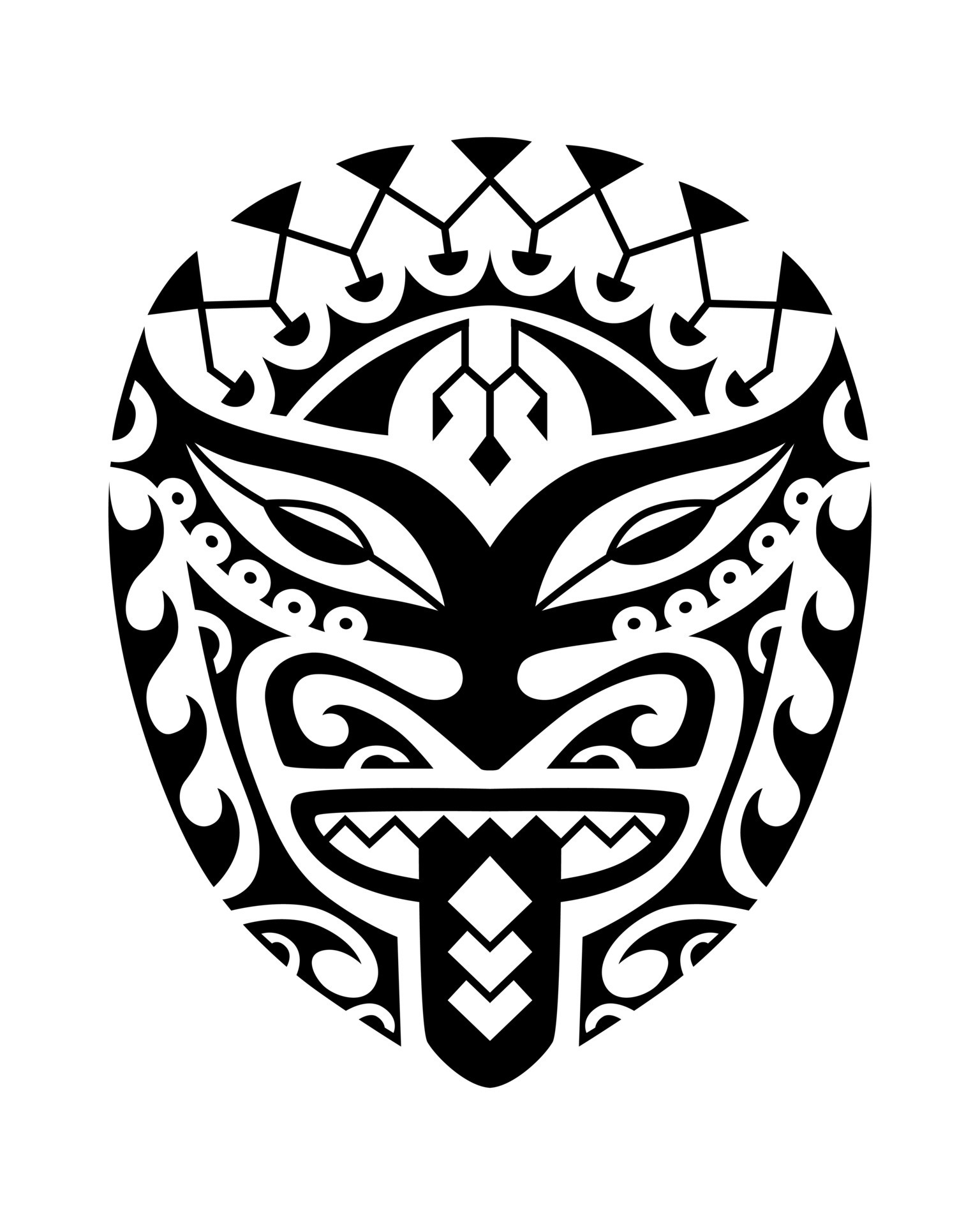 Maori traditional mask, face tattoo 10450326 Vector Art at Vecteezy