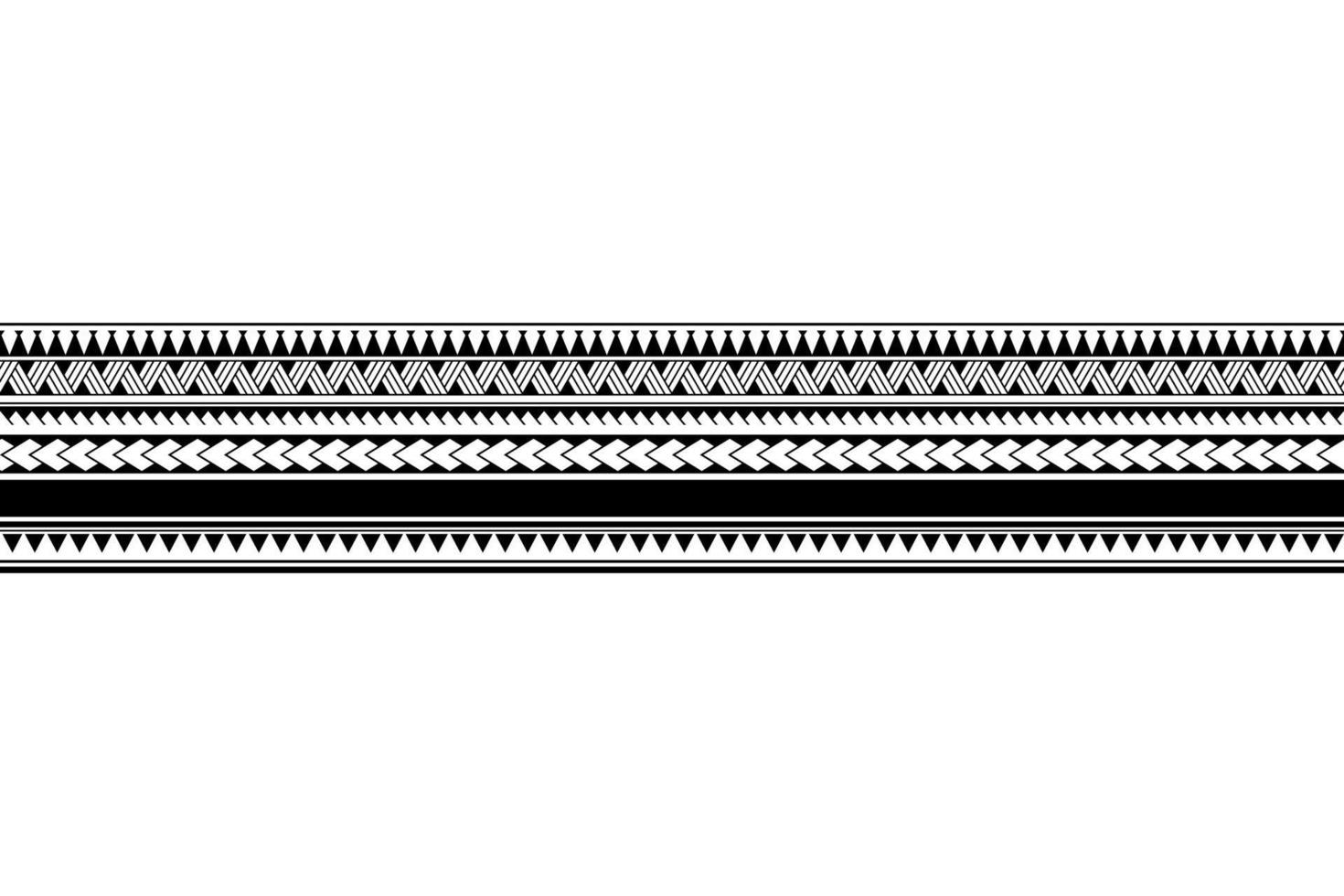Maori polynesian tattoo bracelet. Tribal sleeve seamless pattern vector. vector