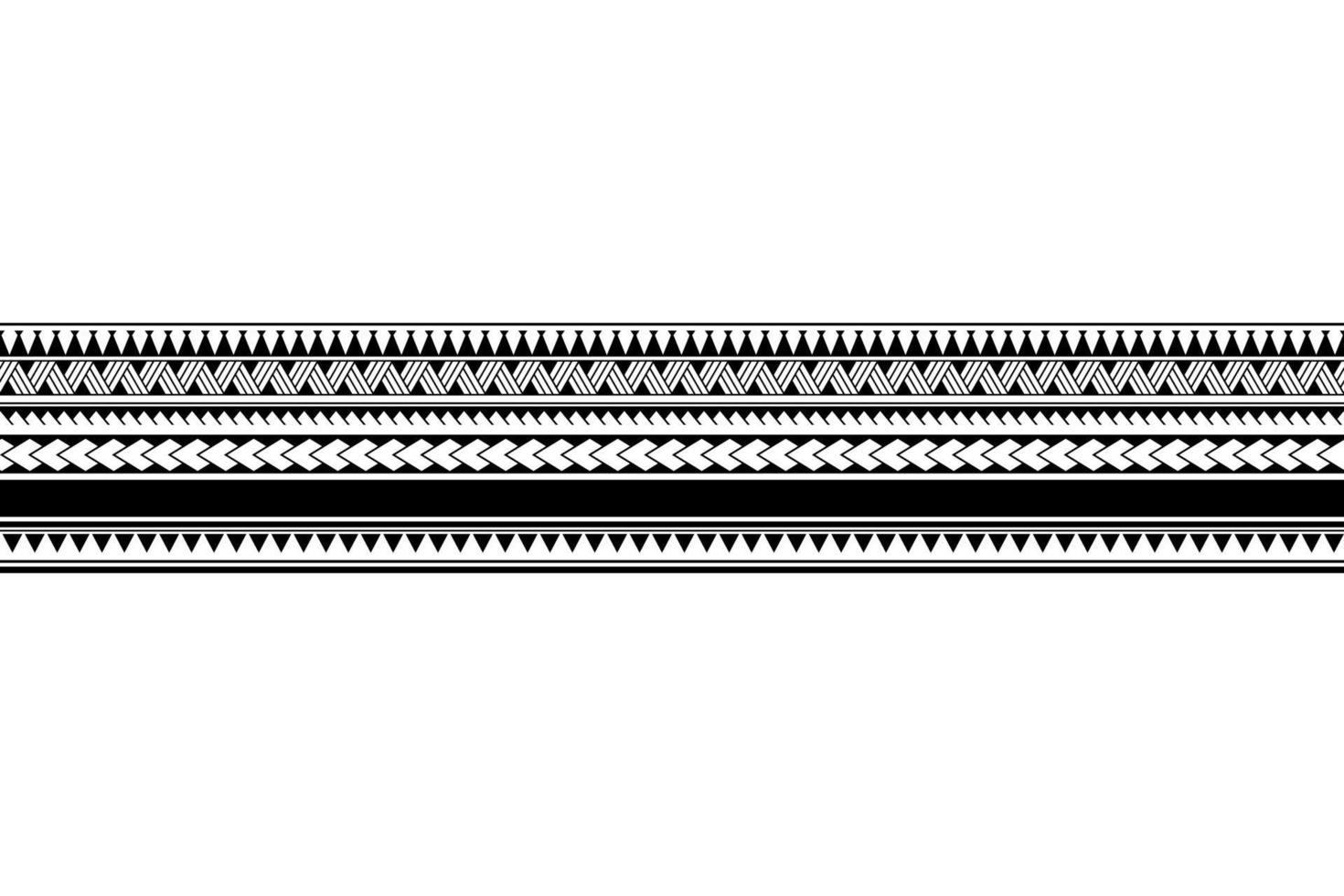 Maori polynesian tattoo bracelet. Tribal sleeve seamless pattern vector. vector