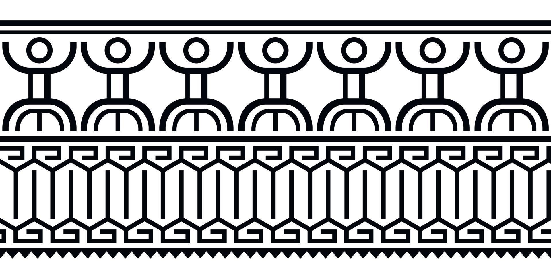 Maori polynesian tattoo bracelet. Tribal sleeve seamless pattern vector. vector