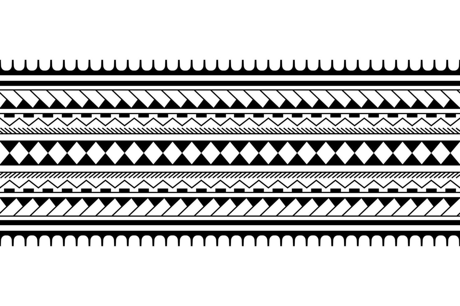 Maori polynesian tattoo bracelet. Tribal sleeve seamless pattern vector. vector