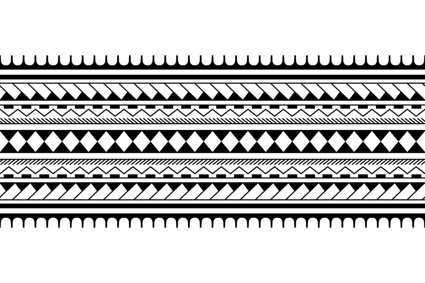 pulsera de tatuaje polinesio maorí. vector de patrones sin fisuras de manga tribal.