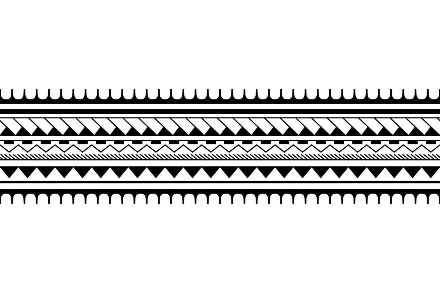 Maori polynesian tattoo bracelet. Tribal sleeve seamless pattern vector. vector