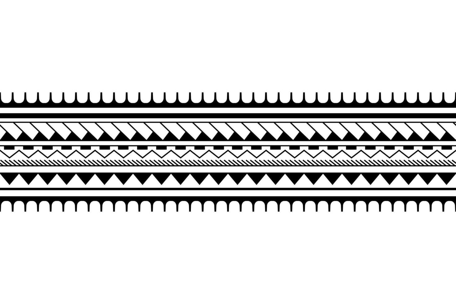 Maori polynesian tattoo bracelet. Tribal sleeve seamless pattern vector. vector