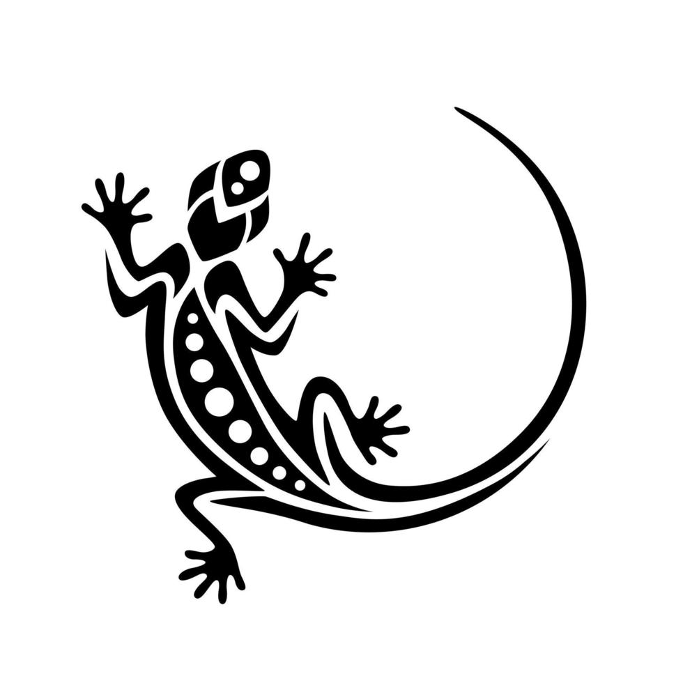 diseño de tatuaje vectorial de lagarto, ilustración de lagarto vector