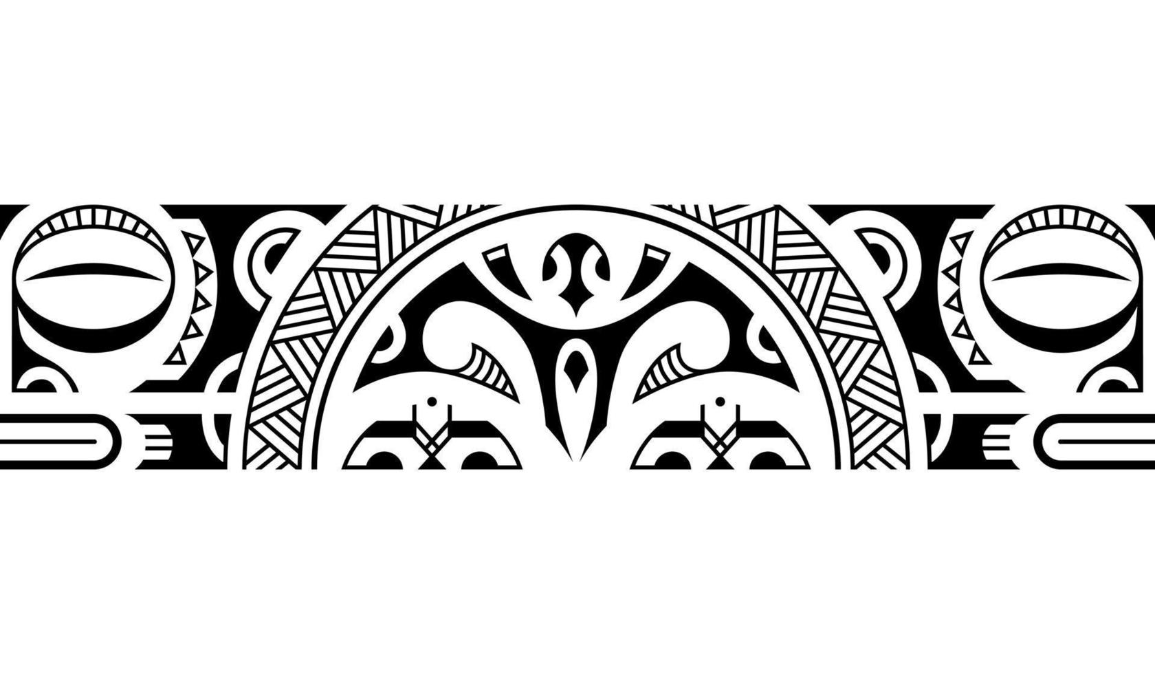 Maori polynesian tattoo bracelet. Tribal sleeve seamless pattern vector. vector