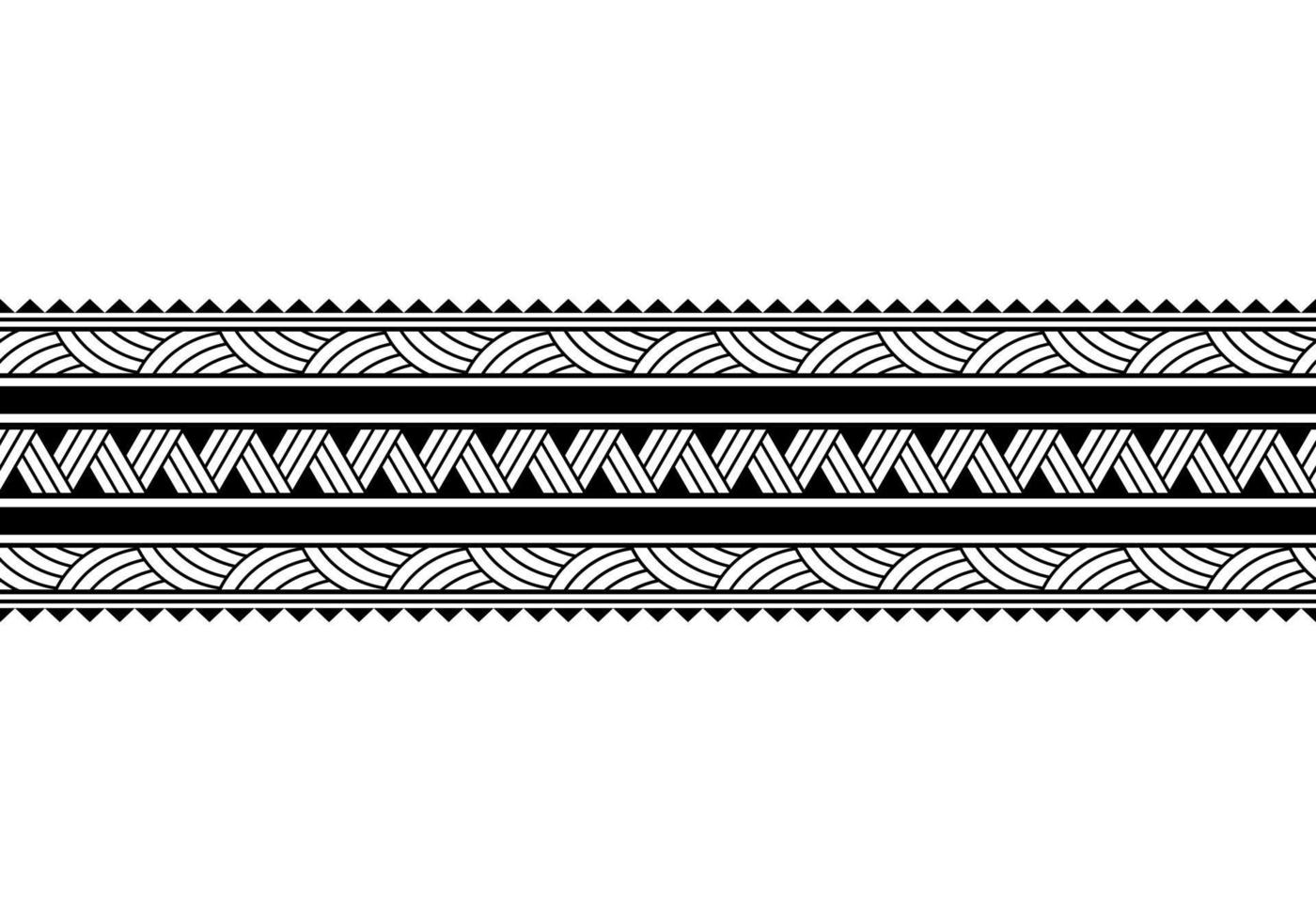 Maori polynesian tattoo bracelet. Tribal sleeve seamless pattern vector. vector