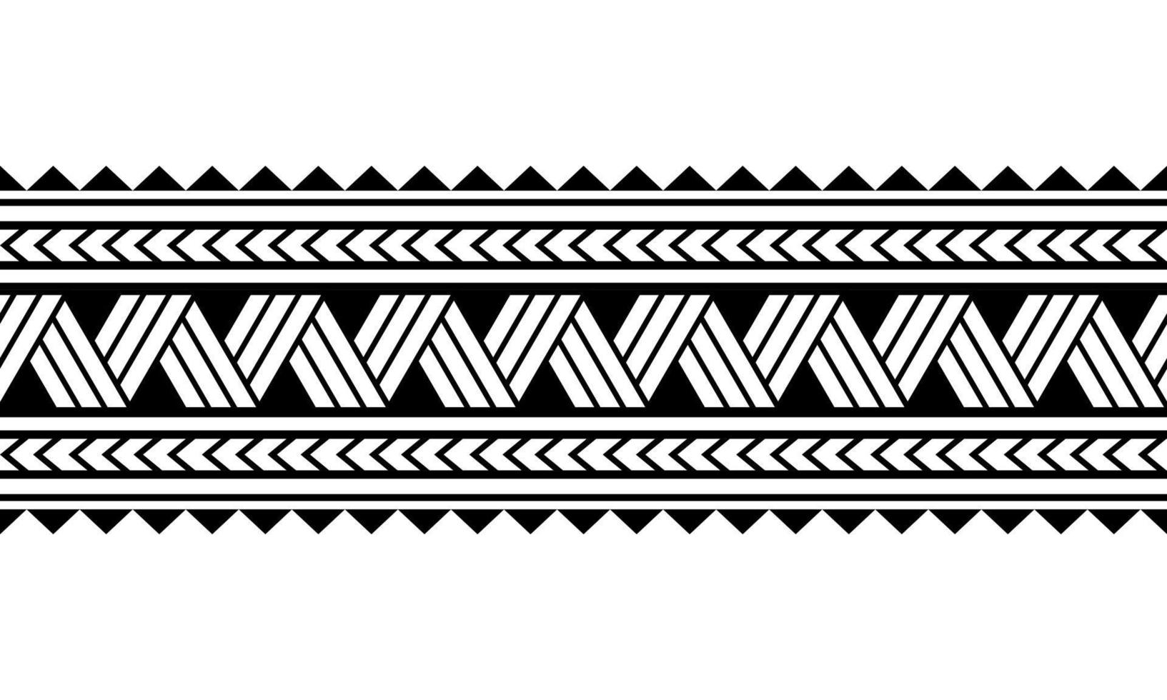 Maori polynesian tattoo bracelet. Tribal sleeve seamless pattern vector. vector