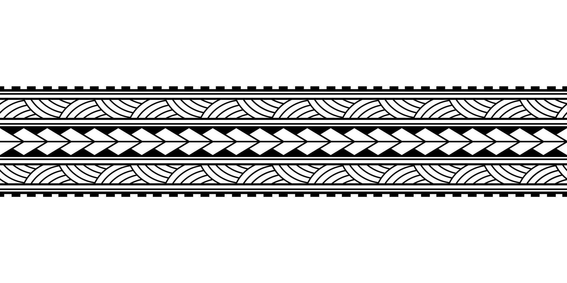 pulsera de tatuaje polinesio maorí. vector de patrones sin fisuras de manga tribal.