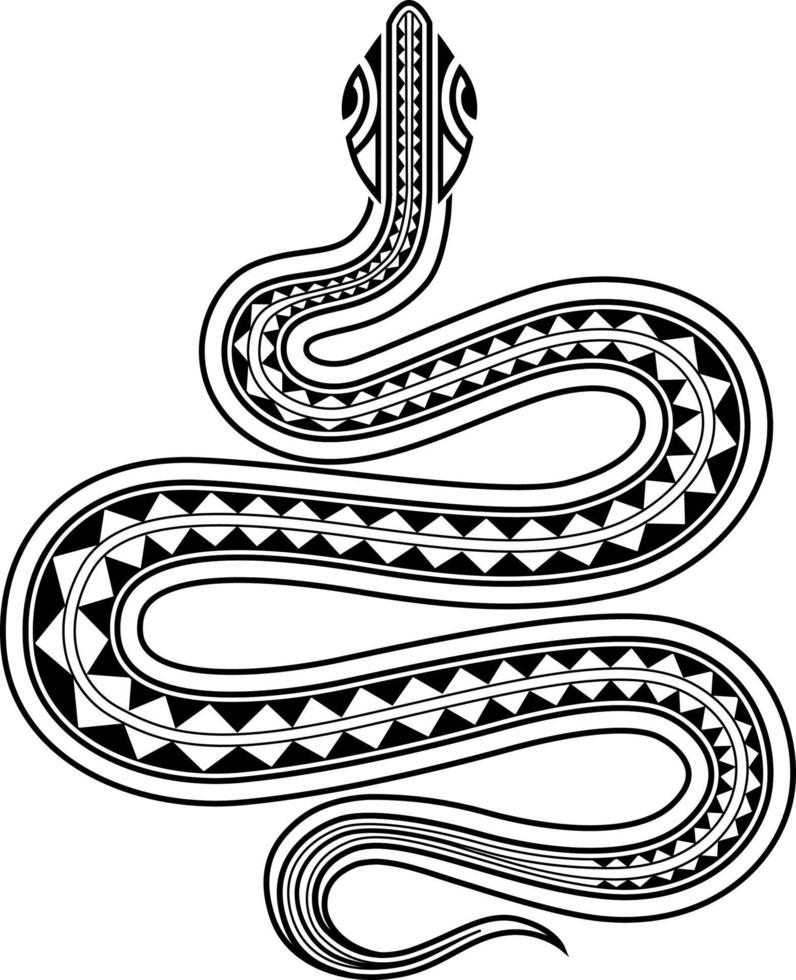 Snake tattoo sketch maori style vector