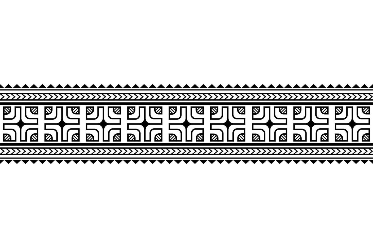 Maori polynesian tattoo bracelet. Tribal sleeve seamless pattern vector. vector