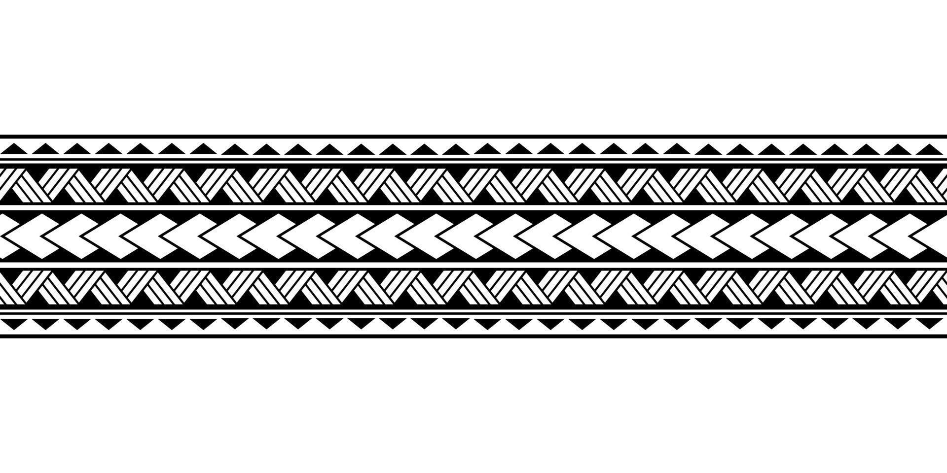 Maori polynesian tattoo bracelet. Tribal sleeve seamless pattern vector. vector