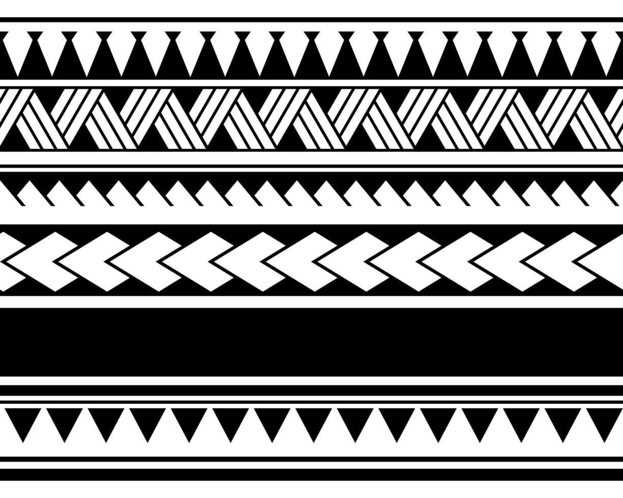 pulsera de tatuaje polinesio maorí. vector de patrones sin fisuras de manga tribal.