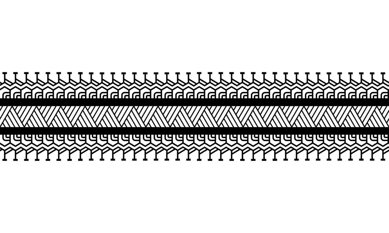 Maori polynesian tattoo bracelet. Tribal sleeve seamless pattern vector. vector