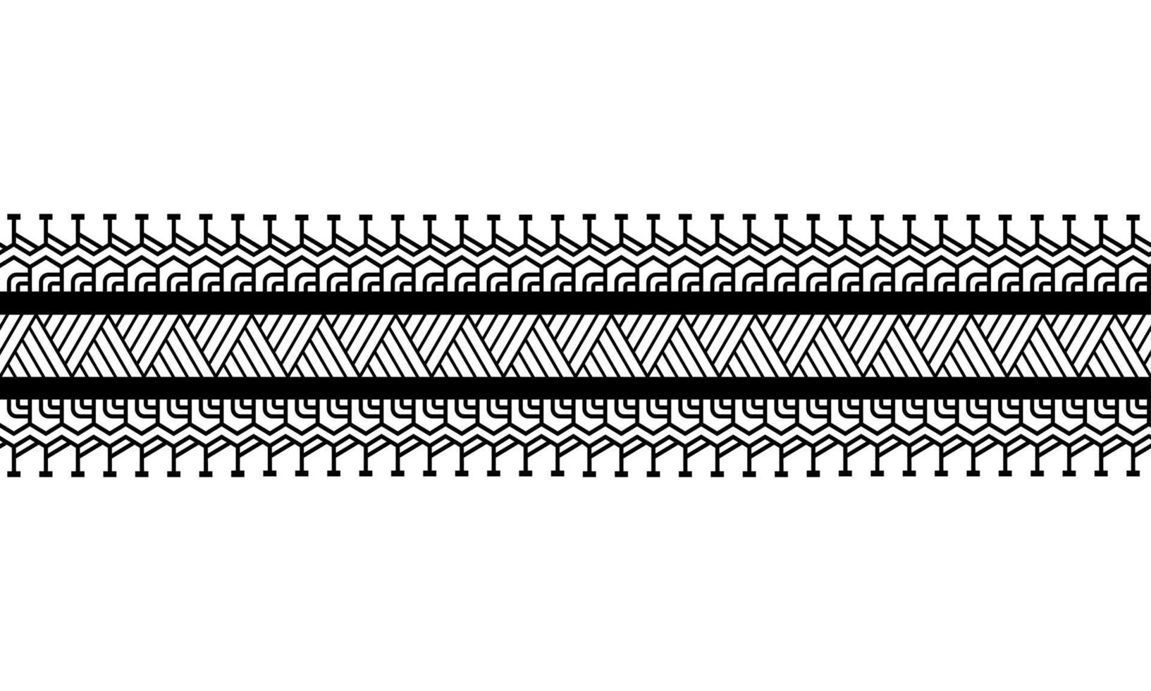 pulsera de tatuaje polinesio maorí. vector de patrones sin fisuras de manga tribal.