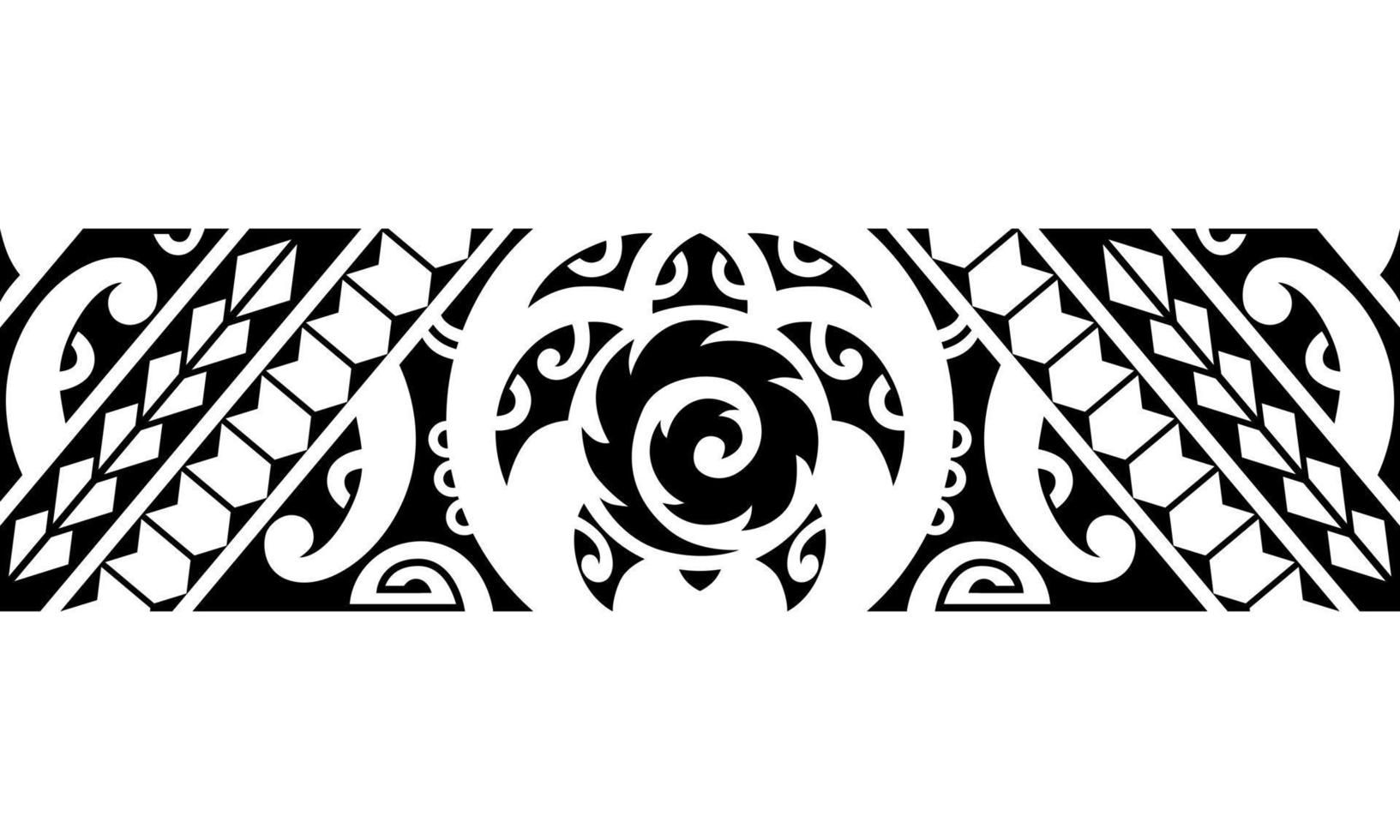 Maori polynesian tattoo bracelet. Tribal sleeve seamless pattern vector. vector