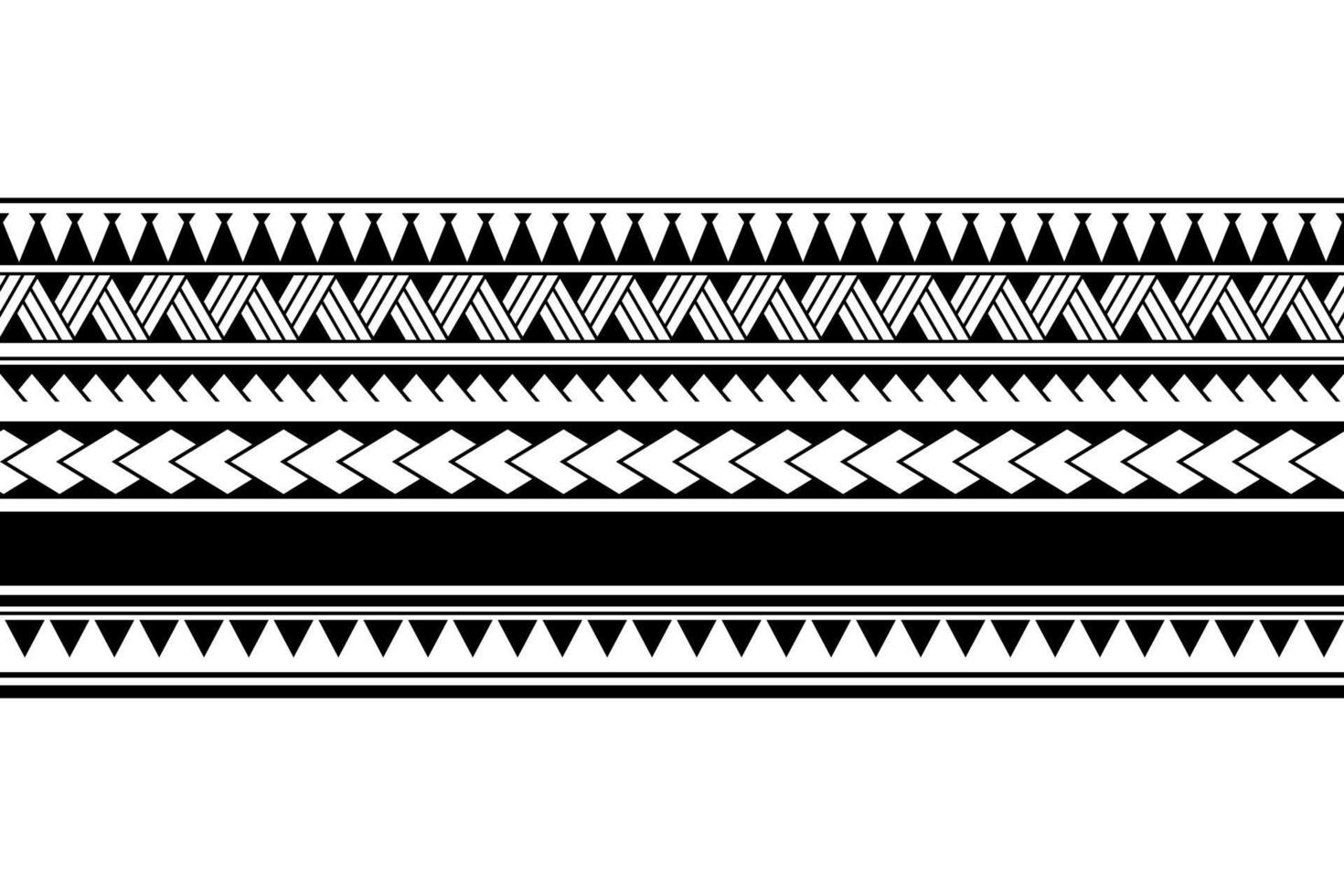 Maori polynesian tattoo bracelet. Tribal sleeve seamless pattern vector. vector