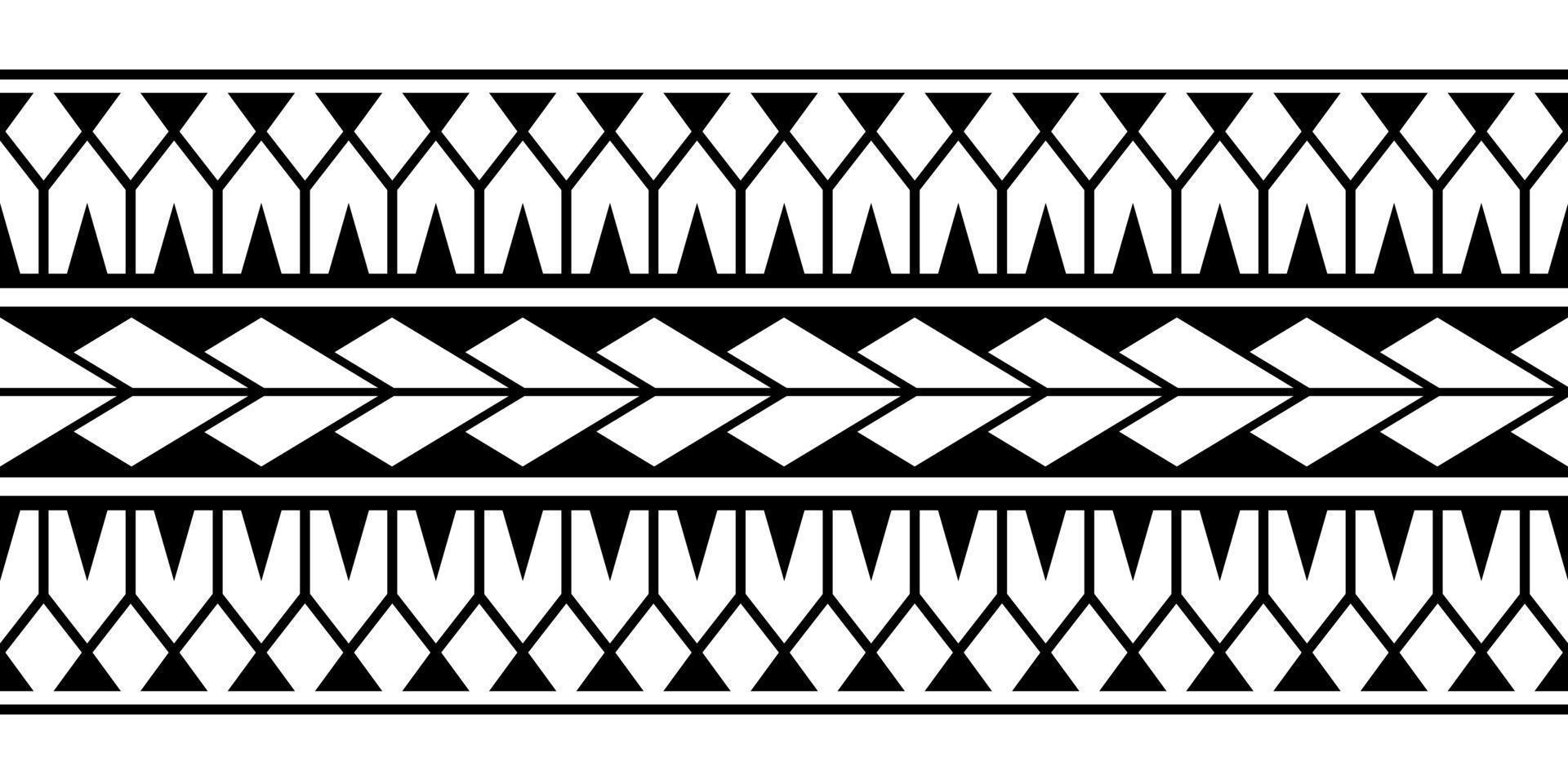 Maori polynesian tattoo bracelet. Tribal sleeve seamless pattern vector. vector