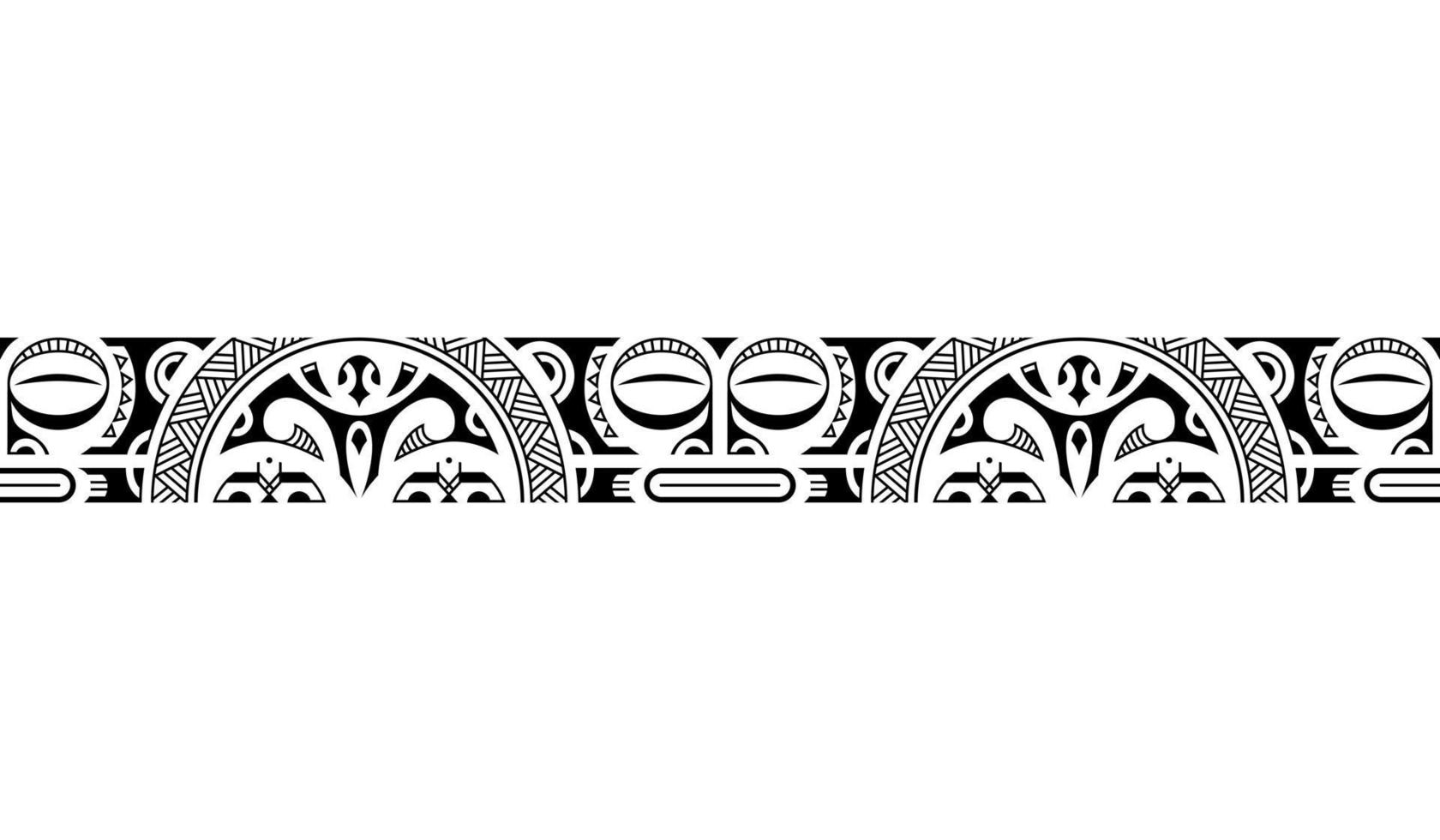 Maori polynesian tattoo bracelet. Tribal sleeve seamless pattern vector. vector