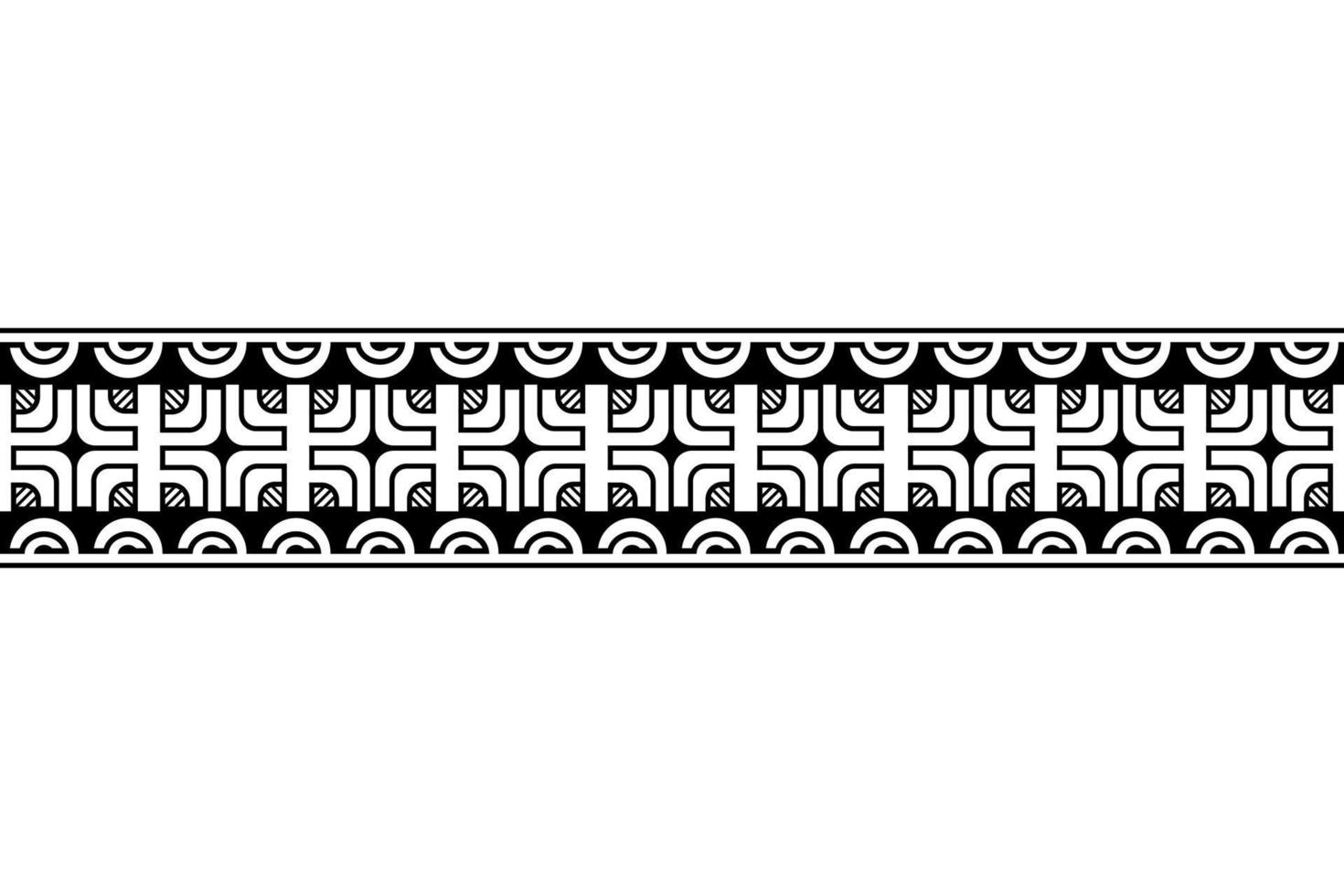 Maori polynesian tattoo bracelet. Tribal sleeve seamless pattern vector. vector
