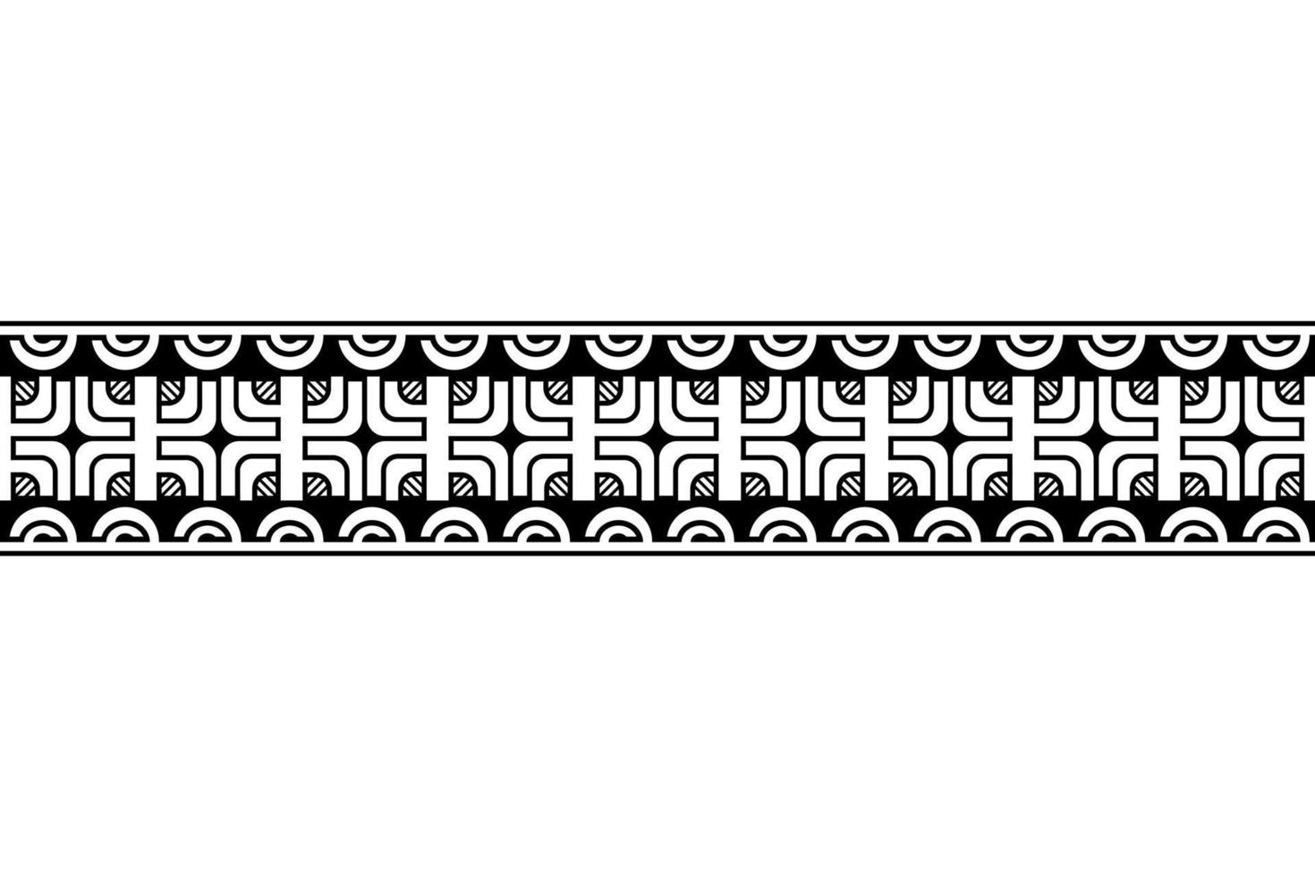 Maori polynesian tattoo bracelet. Tribal sleeve seamless pattern vector. vector