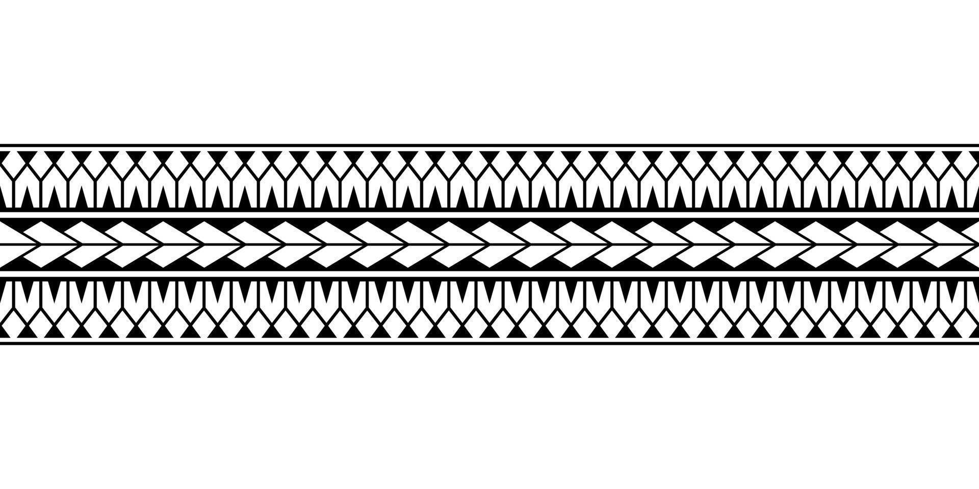 Maori polynesian tattoo bracelet. Tribal sleeve seamless pattern vector. vector