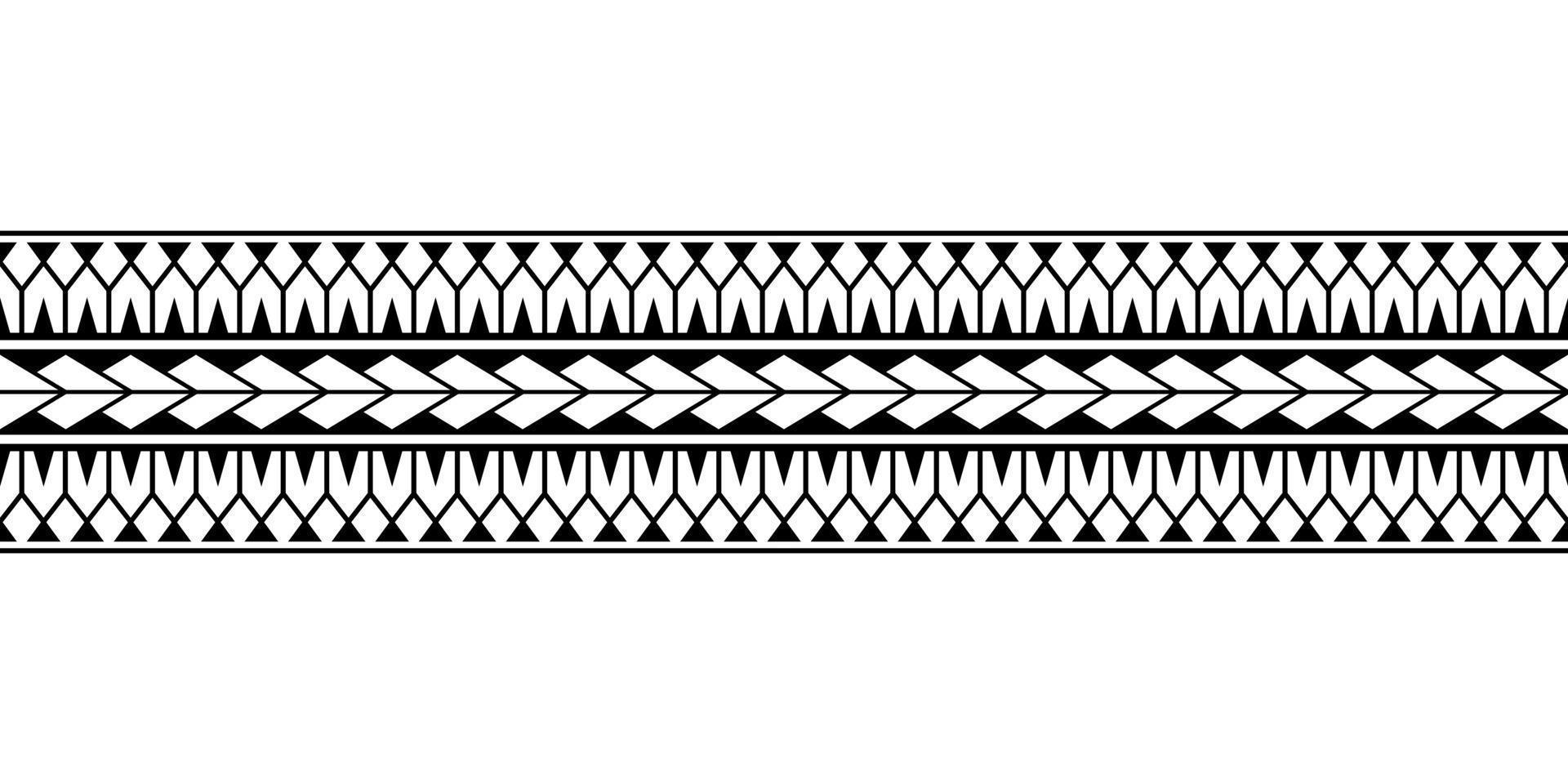 Maori polynesian tattoo bracelet. Tribal sleeve seamless pattern vector. vector