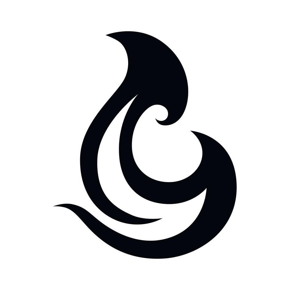 Maori tattoo style fish hook. Bone matau. Hei matau. vector