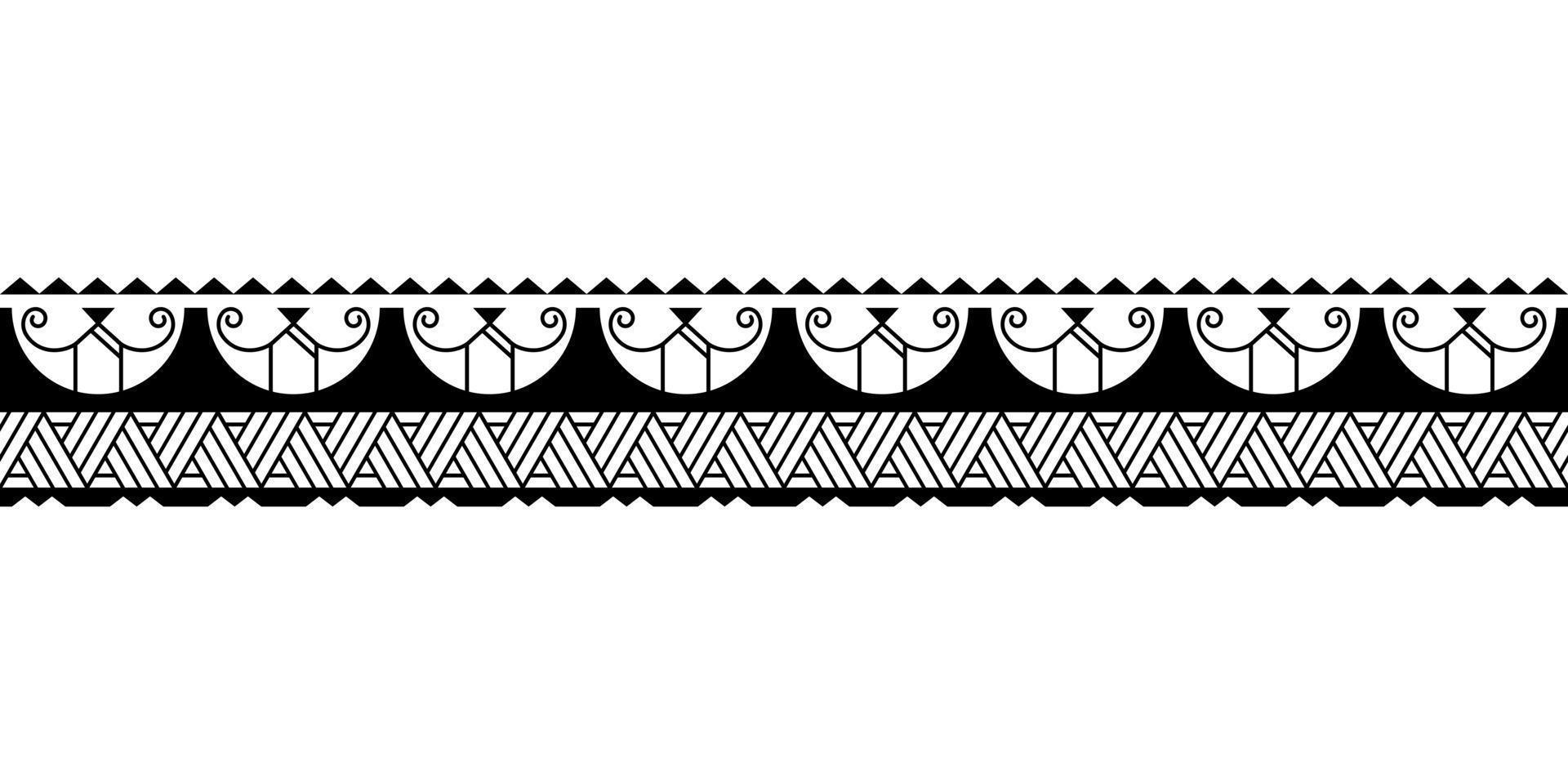 Maori polynesian tattoo bracelet. Tribal sleeve seamless pattern vector. vector