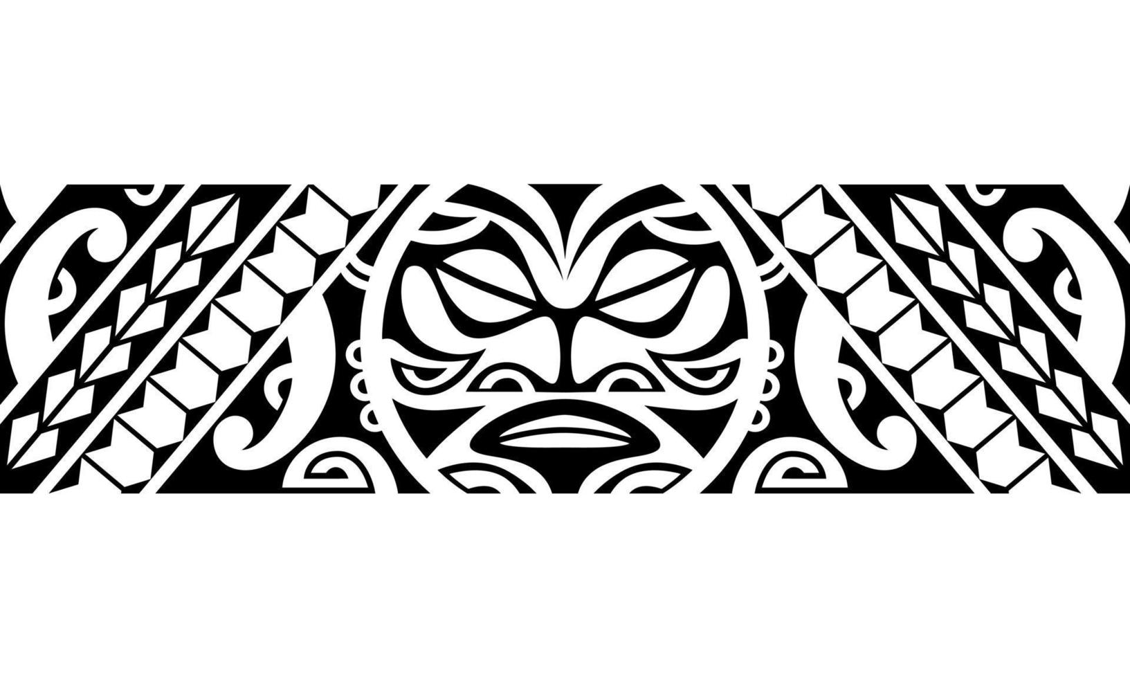 Maori polynesian tattoo bracelet. Tribal sleeve seamless pattern vector. vector