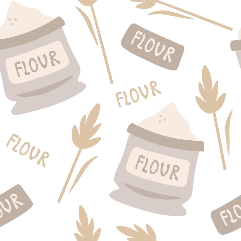 Flour on white background pattern vector