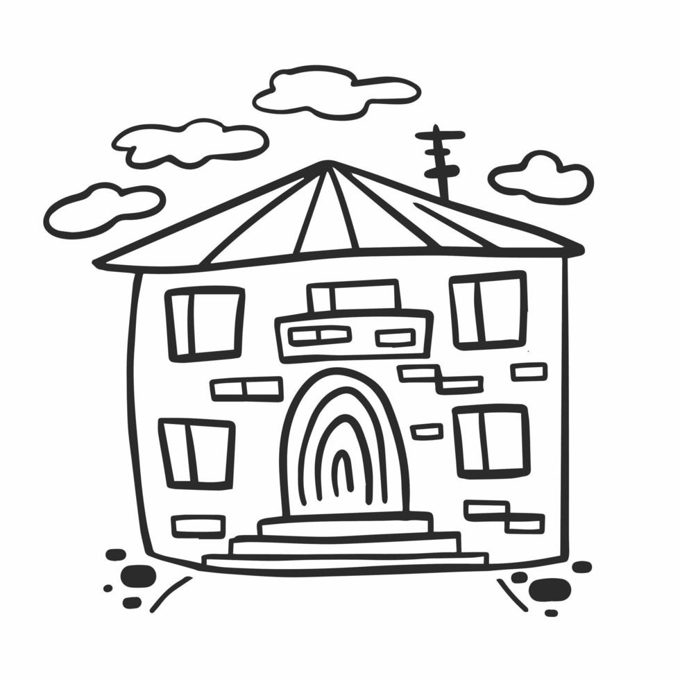 Doodle house vector illustration