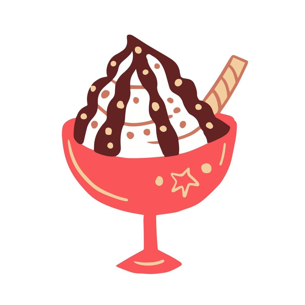 Cute hand drawn Ice cream vector illustration