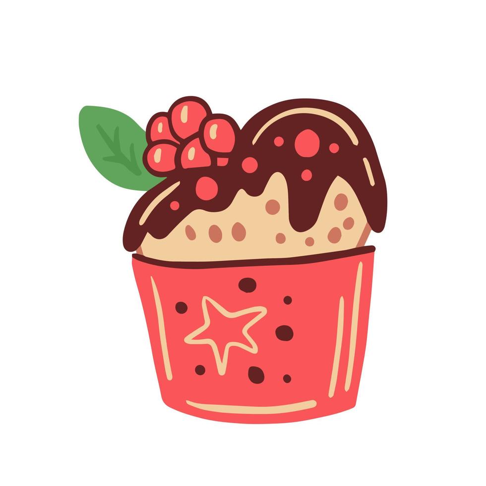 postre de fideos en estilo de dibujos animados vector