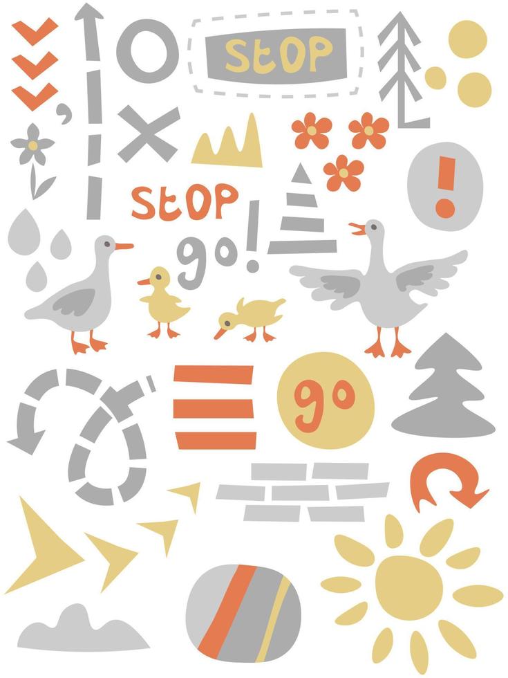 Road map vector collection with goose