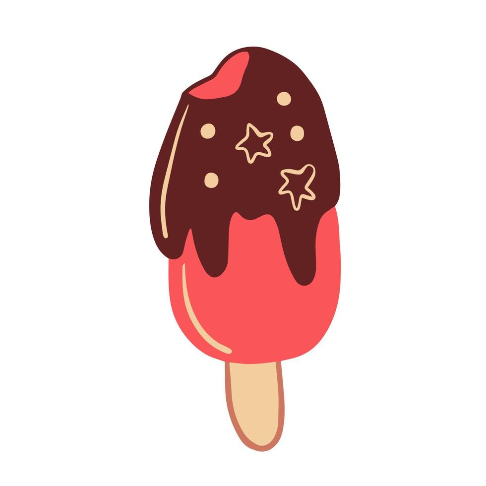 lindo helado dibujado a mano vector