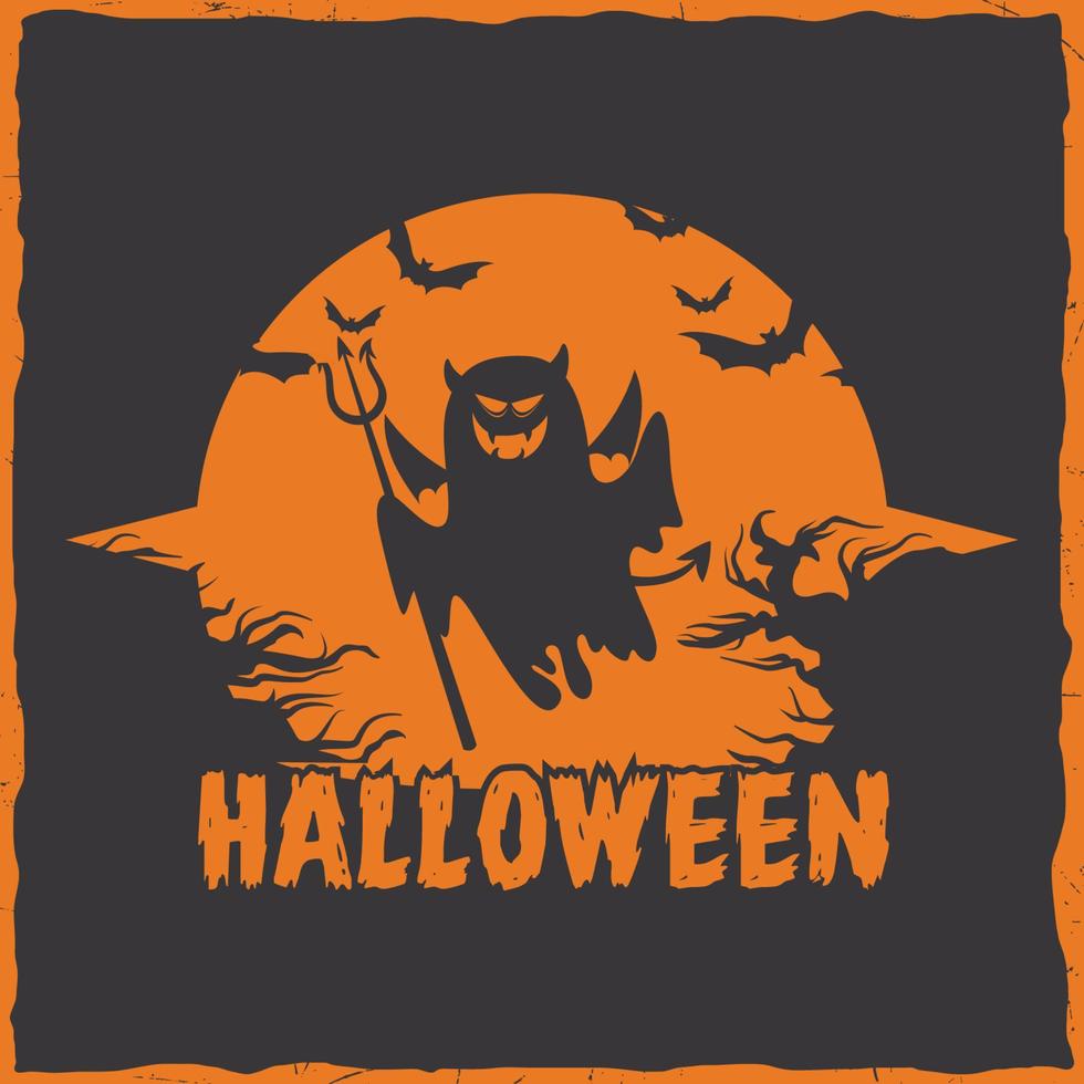 Happy halloween witch scary ghost boo pumpkin party illustration art quote retro vintage t-shirt svg design vector
