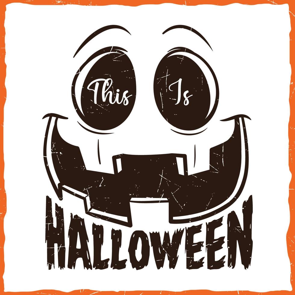 Happy Halloween scary party pumpkin illustration printing quote retro vintage t-shirt SVG design vector