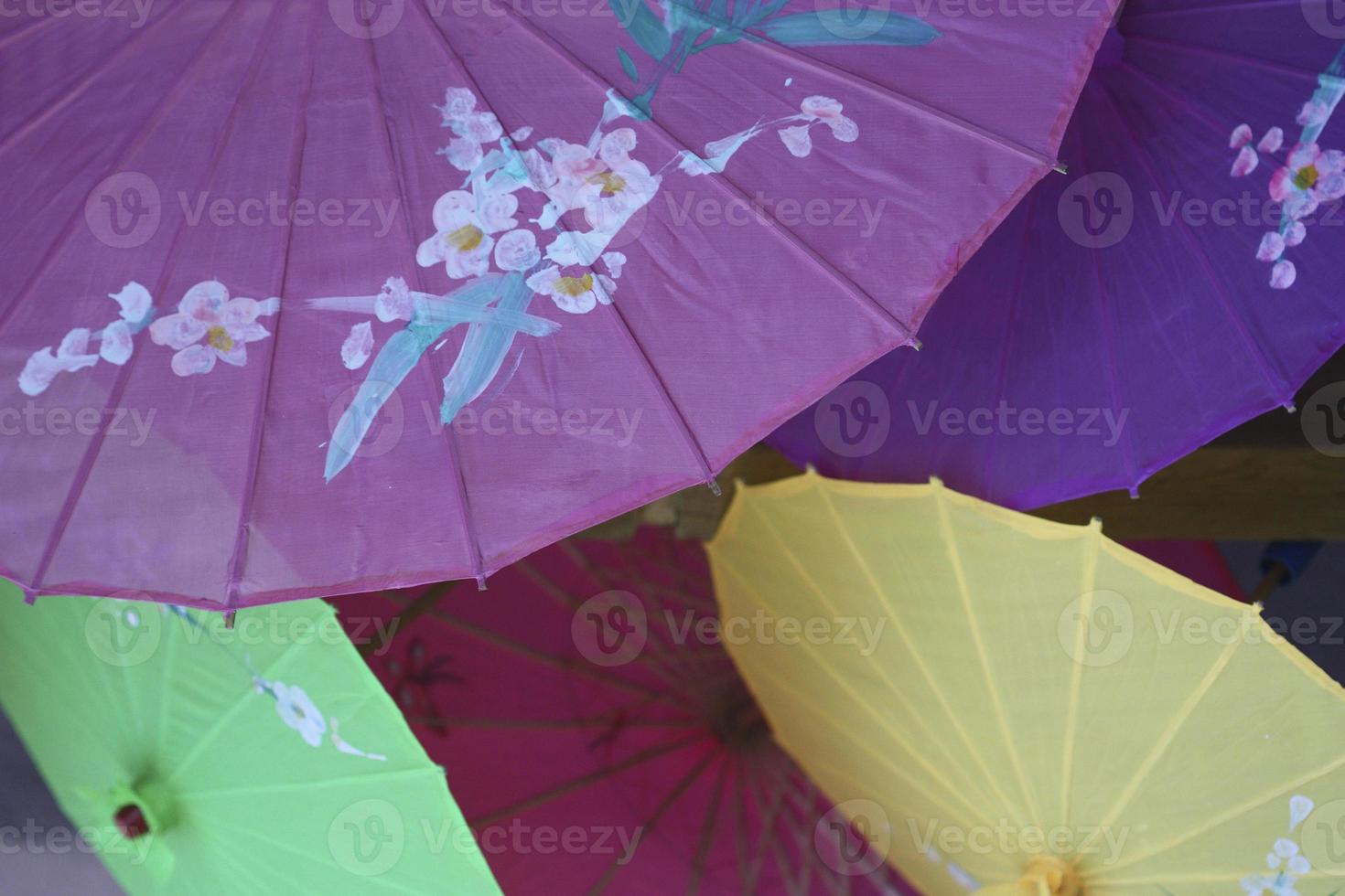 Many paper parasols photo