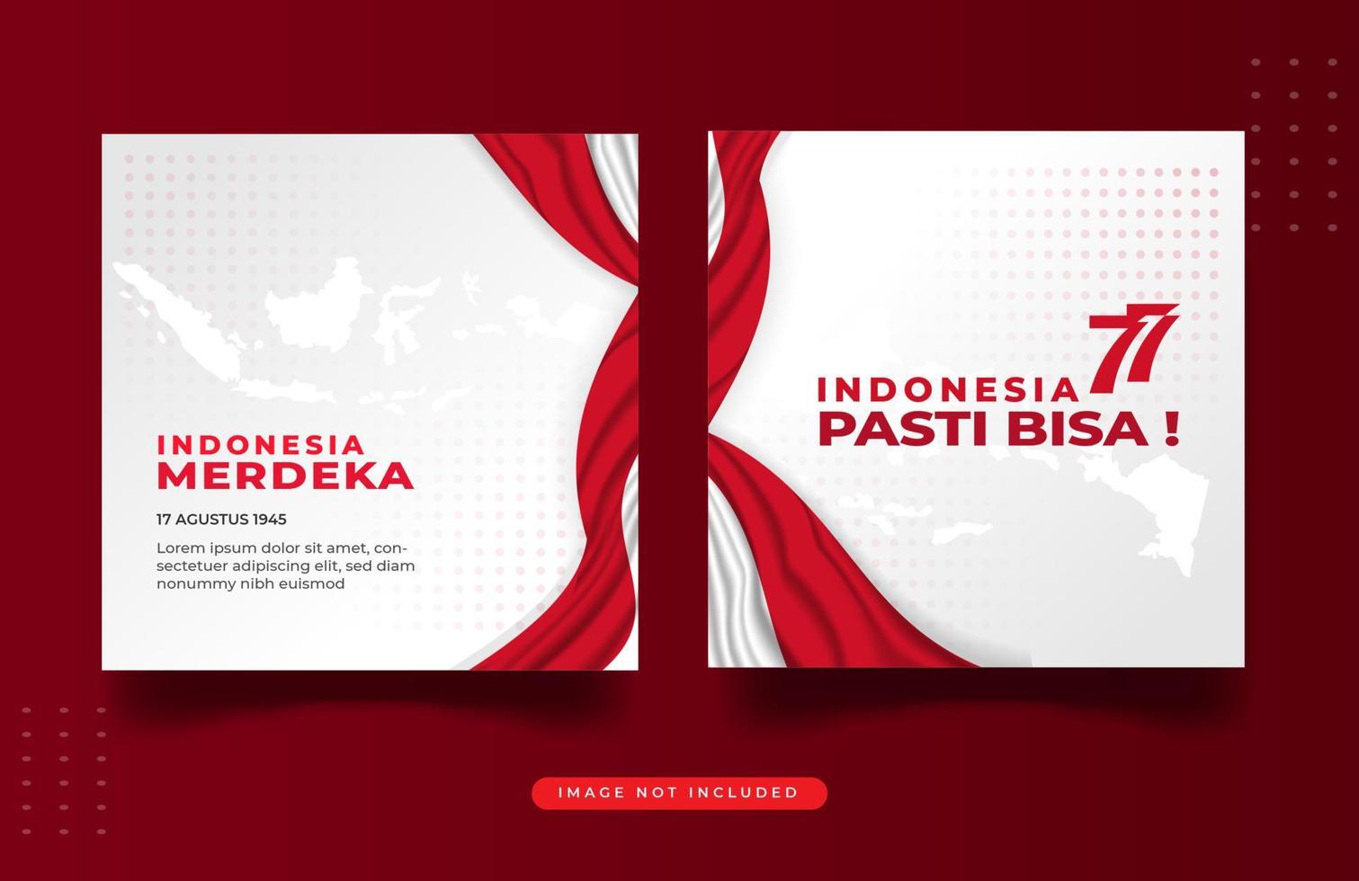 Social media design indonesia independence day template vector