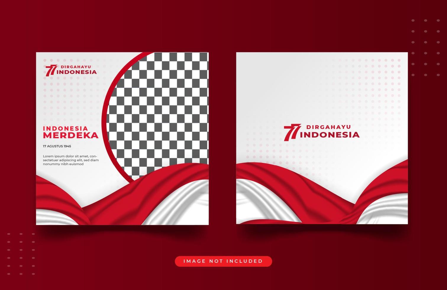 Social media design indonesia independence day template vector