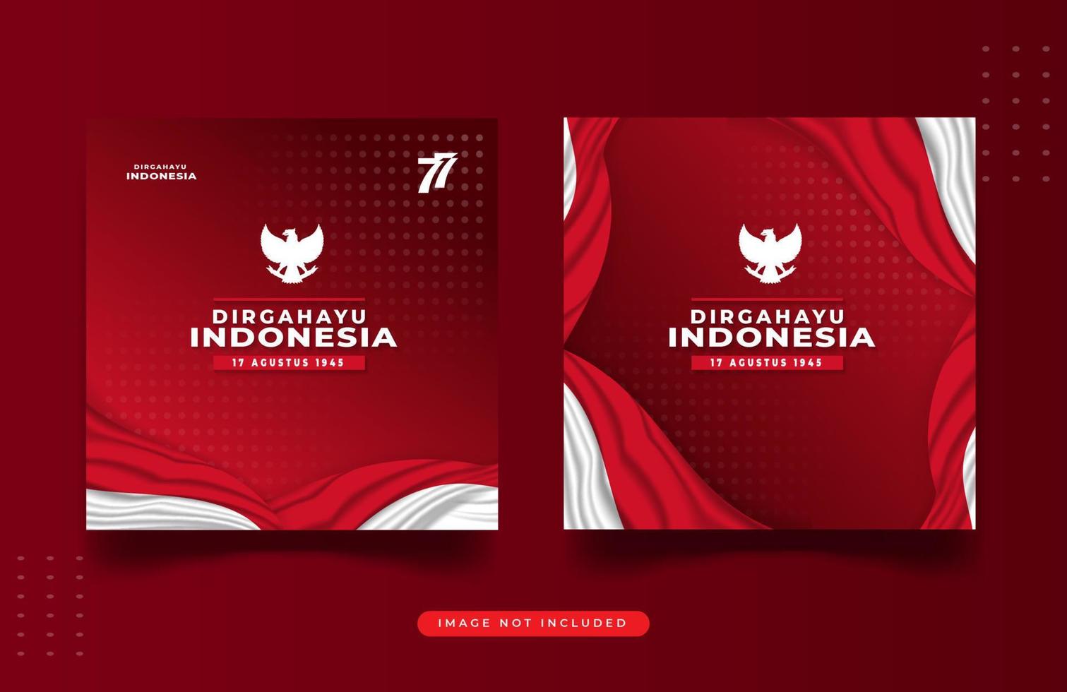 Social media design indonesia independence day template vector