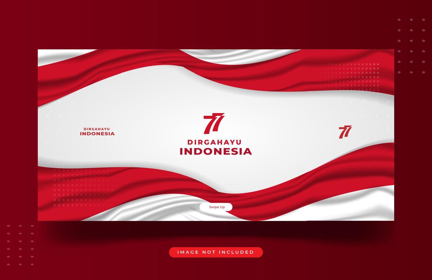 Flat design indonesia independence day template vector
