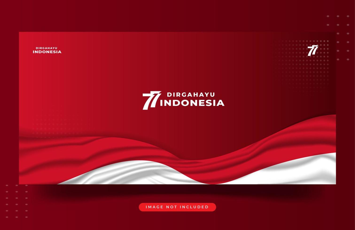 Flat design indonesia independence day template vector